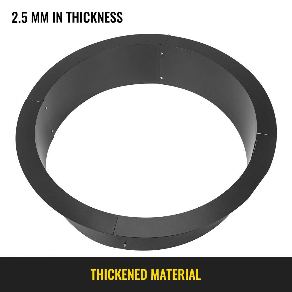 Fire Pit Ring 36-Inch Outer/30-Inch Inner Diameter, Fire Pit Insert 3.0mm Thick Heavy Duty Solid Steel, Fire Pit Liner DIY Campfire Ring Above or In-Ground for Outdoor