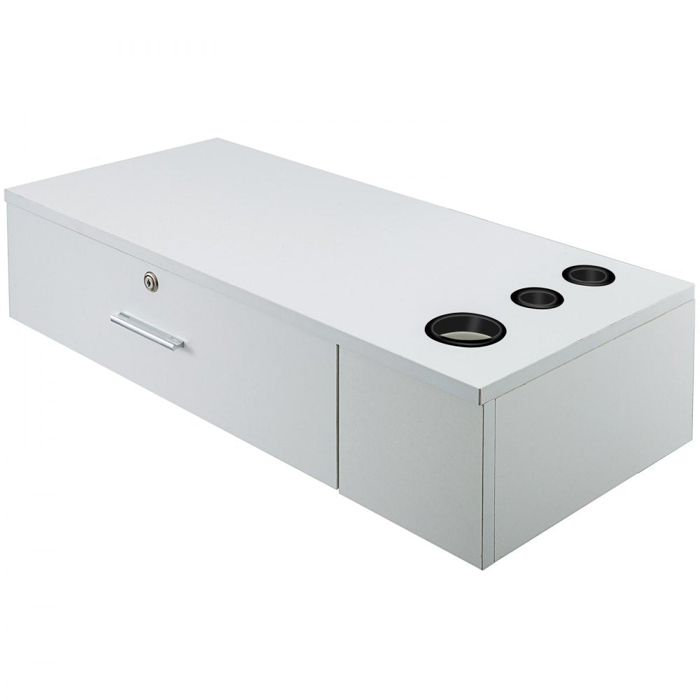 White Salon Wall Mount Stations Styling Classic Locking Storage Beauty Salon Spa Equipment Barber Stations