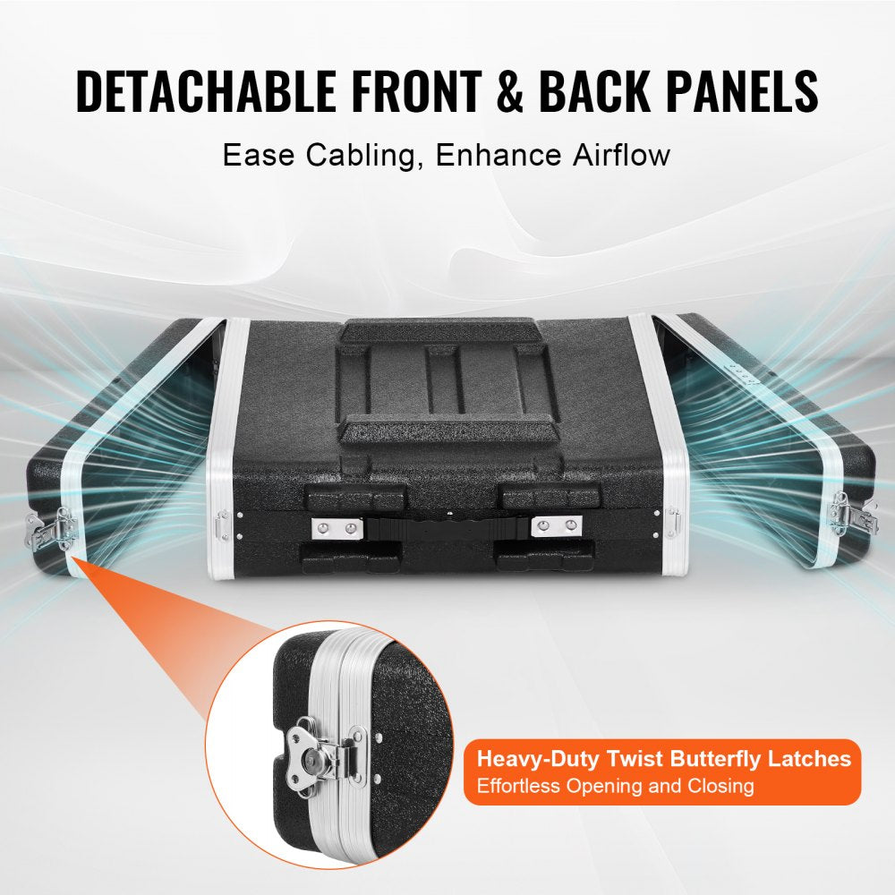 2U Rack Case Server Rack Cabinet 19 in Depth with ABS Construction Handle