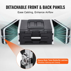 4U Rack Case Server Rack Cabinet 19 in Depth with ABS Construction Handle