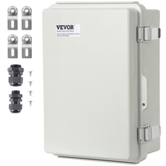 Outdoor Electrical Junction Box, 11.81 x 7.87 x 7.08 in, ABS Plastic Electrical Enclosure Box with Hinged Cover Stainless Steel Latch, IP67 Dustproof Waterproof for Outdoor Electrical Projects