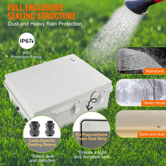 Outdoor Electrical Junction Box, 20.87 x 16.92 x 7.87 in, ABS Plastic Electrical Enclosure Box with Hinged Cover Stainless Steel Latch, IP67 Dustproof Waterproof for Outdoor Electrical Projects