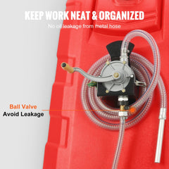 Fuel Caddy, 32 Gallon, Portable Fuel Storage Tank On-Wheels, with Manual Transfer Pump, Gasoline Diesel Fuel Container for Cars, Lawn Mowers, ATVs, Boats, More, Red