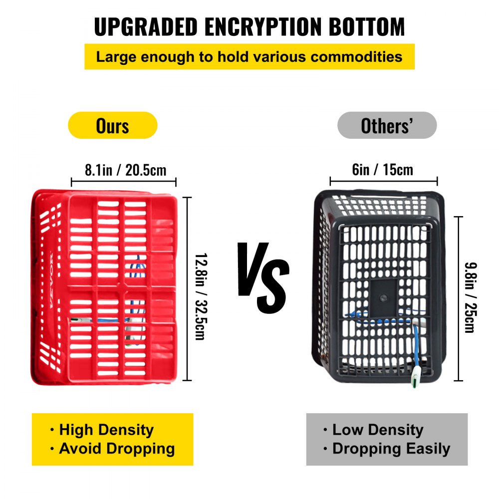 Shopping Basket, 16.9 x 11.8 x 8.7 in/42.8 x 30 x 22 cm((L x W x H), Plastic Handle and Iron Stand, Set of 12 Store Baskets with Durable PE Material Used for Supermarket, Retail, Bookstore, Red