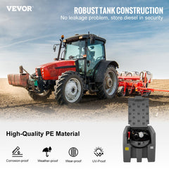 Portable Diesel Tank, 58 Gallon Capacity & 10 GPM Flow Rate, Diesel Fuel Tank with 12V Electric Transfer Pump and 13.1ft Rubber Hose, PE Diesel Transfer Tank for Easy Fuel Transportation,Gray