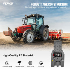Portable Diesel Tank, 116 Gallon Capacity & 10 GPM Flow Rate, Diesel Fuel Tank with 12V Electric Transfer Pump and 13.1ft Rubber Hose, PE Diesel Transfer Tank for Easy Fuel Transportation, Gray