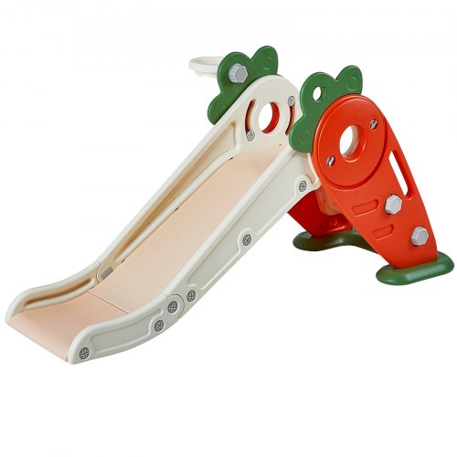Toddler Slide, Kid Slide for Toddlers Age 1-12 w/ Climbable Ladders & Basketball Hoop, Indoor Outdoor Slide Playset for Kids Within 88lbs, Toddler Playground w/ Raised Handrail, Anti-Slip Strip