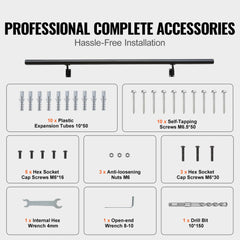 Aluminum alloy 4ft wall mount handrail with a non-slip design for secure stair support.