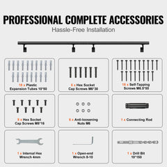 Bostome 7ft wall mount aluminum alloy handrail with a sleek finish and ergonomic design.