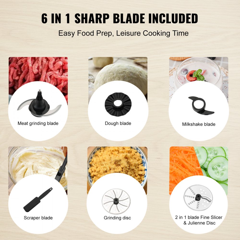 Food Processor, 14-Cup Vegetable Chopper for Chopping, Mixing, Slicing, and Kneading Dough, 600 Watts Stainless Steel Blade Professional Electric Food Chopper, Easy Assembly & Clean, Black