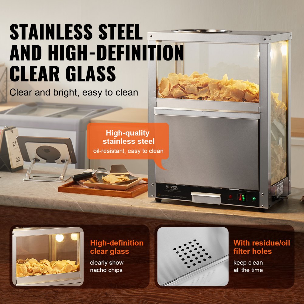 Nacho Chip Warmer 84.5QT/80L for Nacho Chips Popcorn Peanut Potato Chips