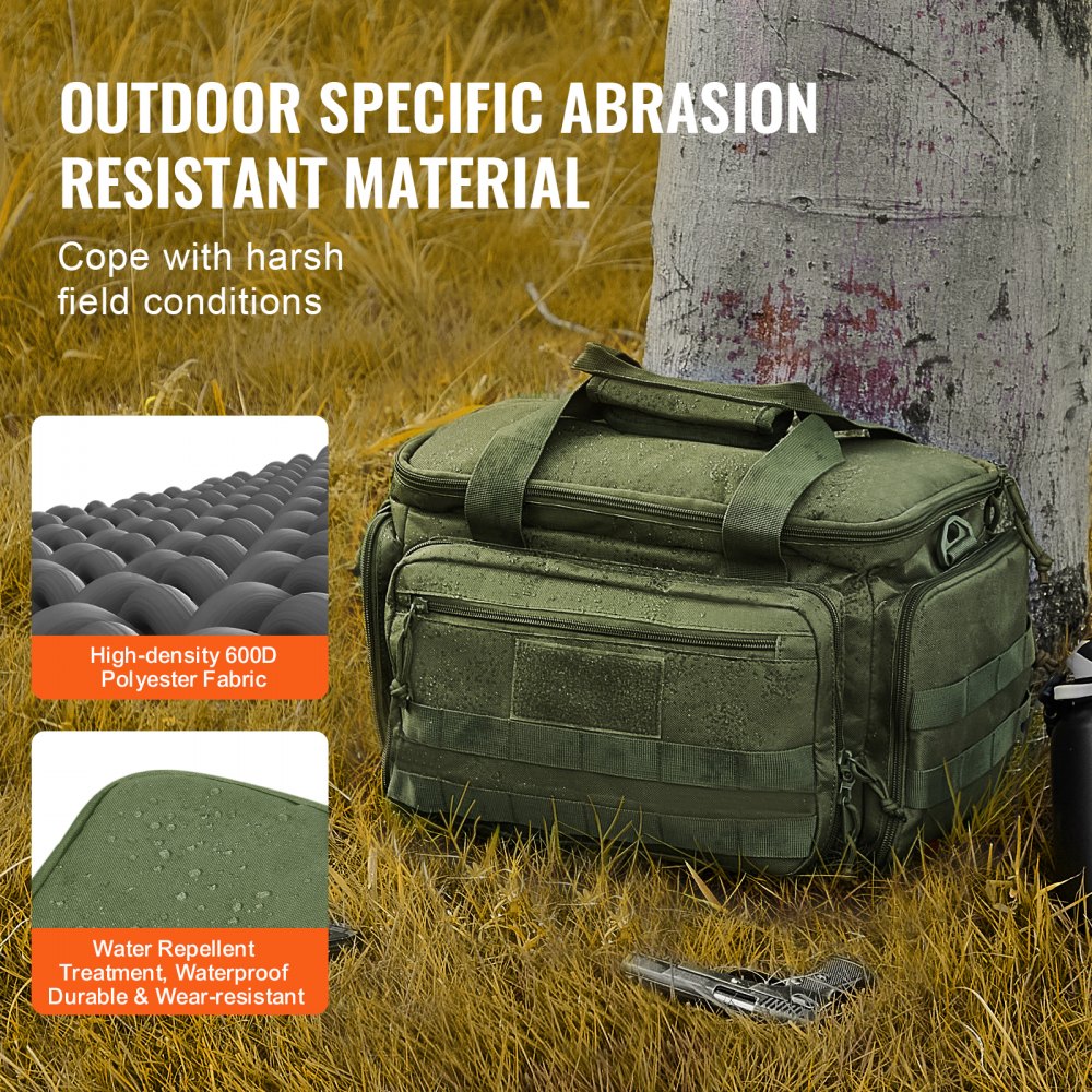 Range Bag for 4 Pistols Tactical Gun Range Bag Single Shoulder Strip Green