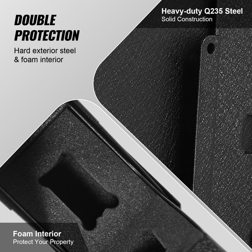 Mounted Gun Safe for Pistols, Biometric Gun Safe with Three Quick Access Ways of Fingerprints, Passwords and Keys, Handgun Safe for 1 Pistol for Home, Bedside, Nightstand, Wall