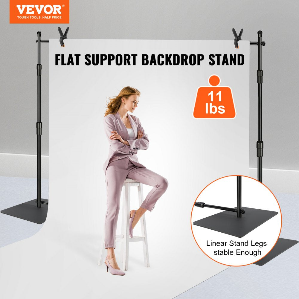 10ft x 10ft Pipe and Drape Kit, Heavy Duty Backdrop Stand with Carbon Steel Base, Adjustable Backdrop Support with 2 Clamps and A Carry Bag for Wedding, Party, Event, Photography, and Exhibition