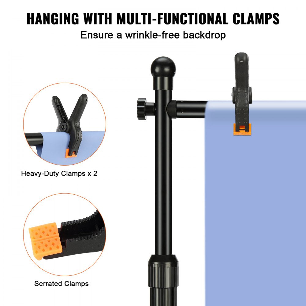 10ft x 10ft Pipe and Drape Kit, Heavy Duty Backdrop Stand with Carbon Steel Base, Adjustable Backdrop Support with 2 Clamps and A Carry Bag for Wedding, Party, Event, Photography, and Exhibition
