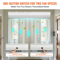 60" Commercial Indoor Air Curtain Super Power 2 Speeds 1500CFM, Wall Mounted Air Curtains for Doors, Indoor Over Door Fan with Heavy Duty Limit Switch, Easy-Install 110V Unheated