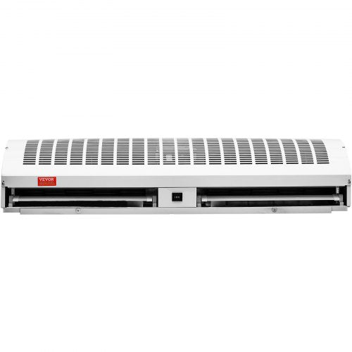 White 42-inch wall-mounted unheated air curtain with 1350 CFM airflow and two speeds.