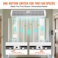 48-inch wall-mounted unheated indoor air curtain with 1650 CFM and two speeds.