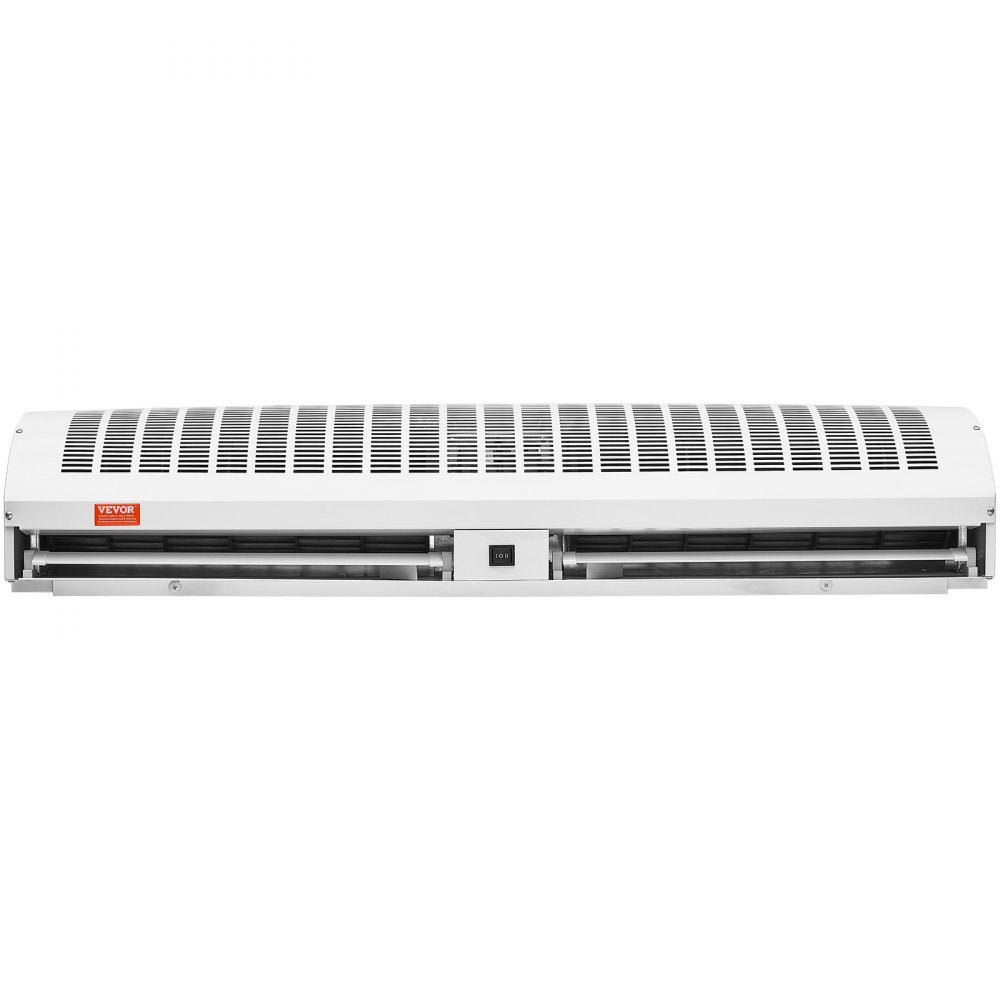 White 48-inch unheated indoor air curtain with wall mount, 2 speeds, and 1650 CFM.
