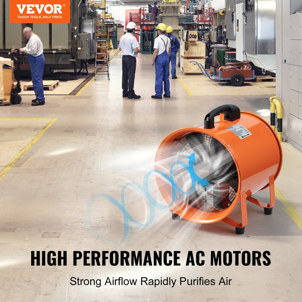 16-inch industrial ventilator fan with a sturdy steel frame and portable design.