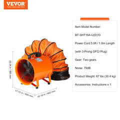 Bostome 16" industrial ventilator fan with a sturdy steel frame and portable design.
