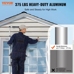 Bostome 8.5FT telescoping extension ladder made of aluminum with anti-slip rungs and connectors.