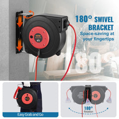 Retractable Extension Cord Reel Power Cord Reel 50FT 14AWG/3C SJTOW