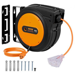 Retractable Extension Cord Reel Power Cord Reel 80FT 12AWG/3C SJTOW
