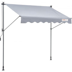 Manual Retractable Awning, 78" Outdoor Retractable Patio Awning Sunshade Shelter, Adjustable Patio Door Window Awning Canopy with 39" Sun Shade Curtain for Backyard, Garden, Balcony