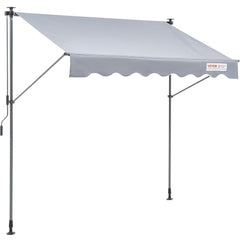 Manual Retractable Awning, 78" Outdoor Retractable Patio Awning Sunshade Shelter, Adjustable Patio Door Window Awning Canopy with 39" Sun Shade Curtain for Backyard, Garden, Balcony