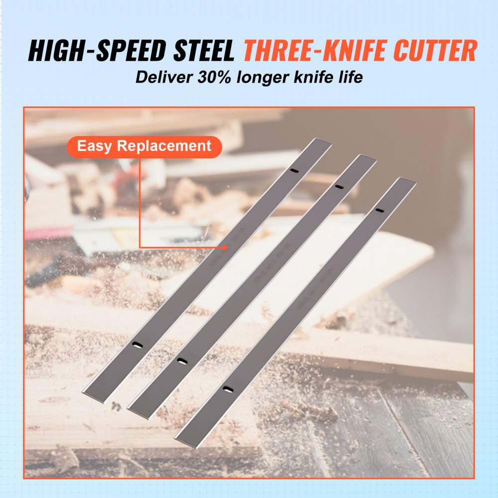 Bostome 13-inch thickness planer with a three-blade cutterhead and two-speed control.