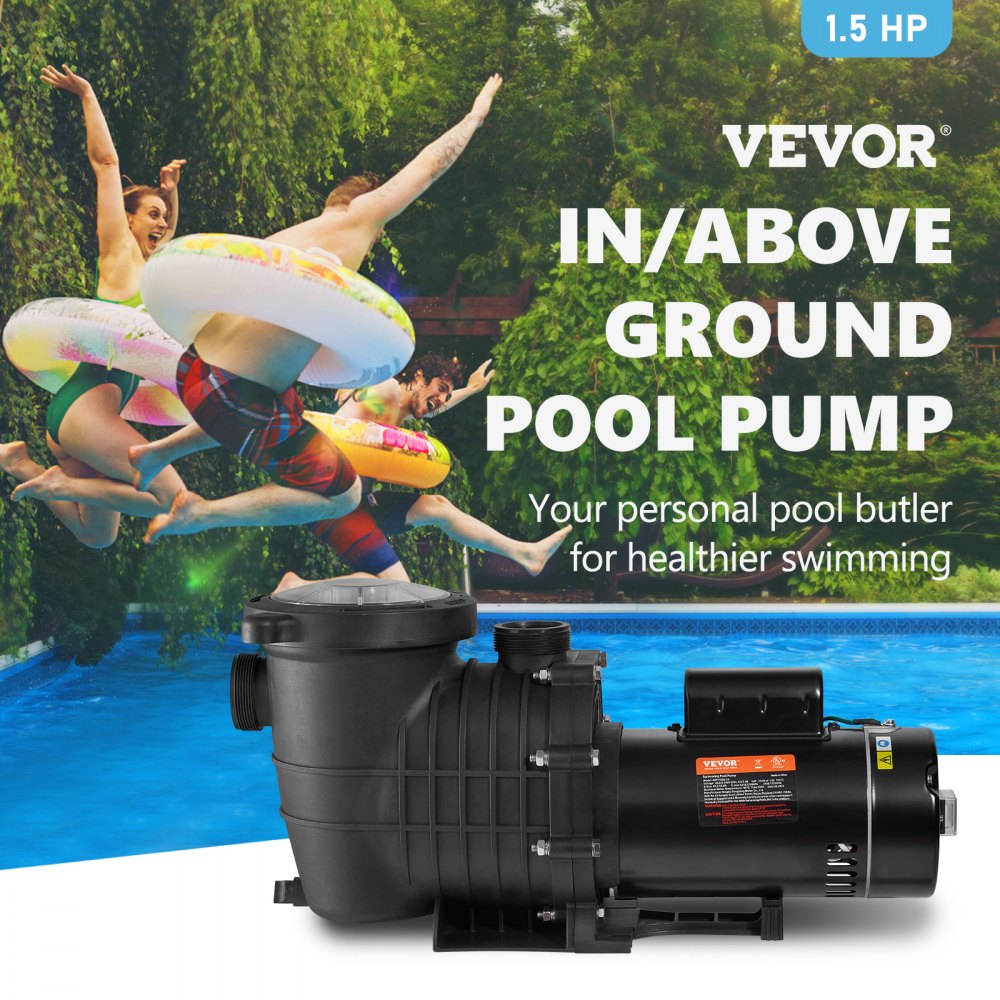 Pool Pump 1.5HP 230V, Variable Dual Speed Pumps 1100W for Above Ground Pool, Strainer Filter Basket, 5400 GPH Max. Flow, Energy Saving Swimming Pool Pump