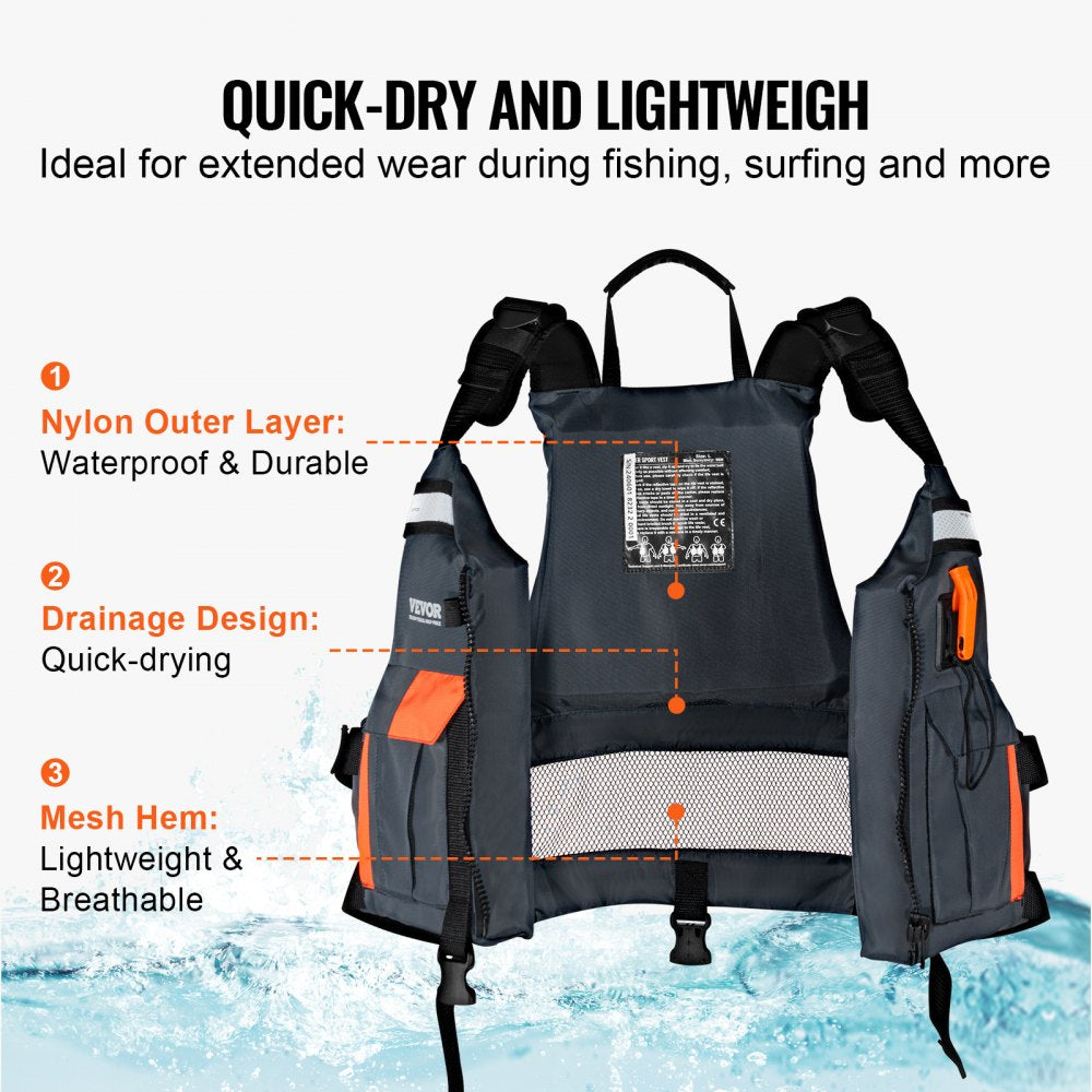 Watersports Life Vest PFD 96N Buoyancy Life Jacket for Men & Women L