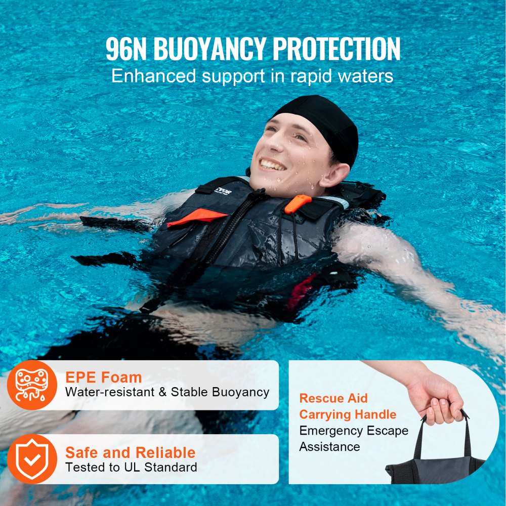 Watersports Life Vest PFD 96N Buoyancy Life Jacket for Men & Women L