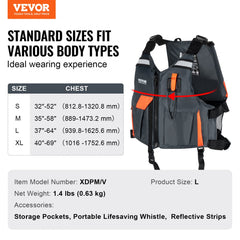 Watersports Life Vest PFD 96N Buoyancy Life Jacket for Men & Women L