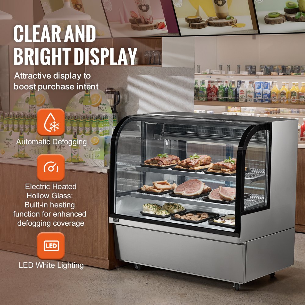 Refrigerated Display Case Bakery Display Fridge Case 18 cu ft/505L 2-Tier