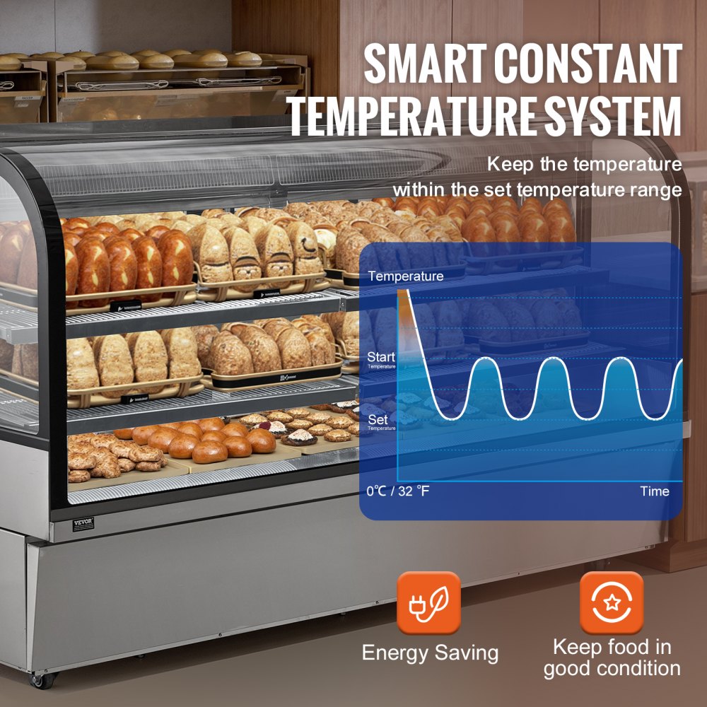 Refrigerated Display Case Bakery Display Fridge Case 32 cu ft/901L 4-Tier
