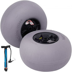 Beach Balloon Wheels, 13" Replacement Sand Tires, TPU Cart Tires for Kayak Dolly, Canoe Cart and Buggy w/Free Air Pump, 2-Pack
