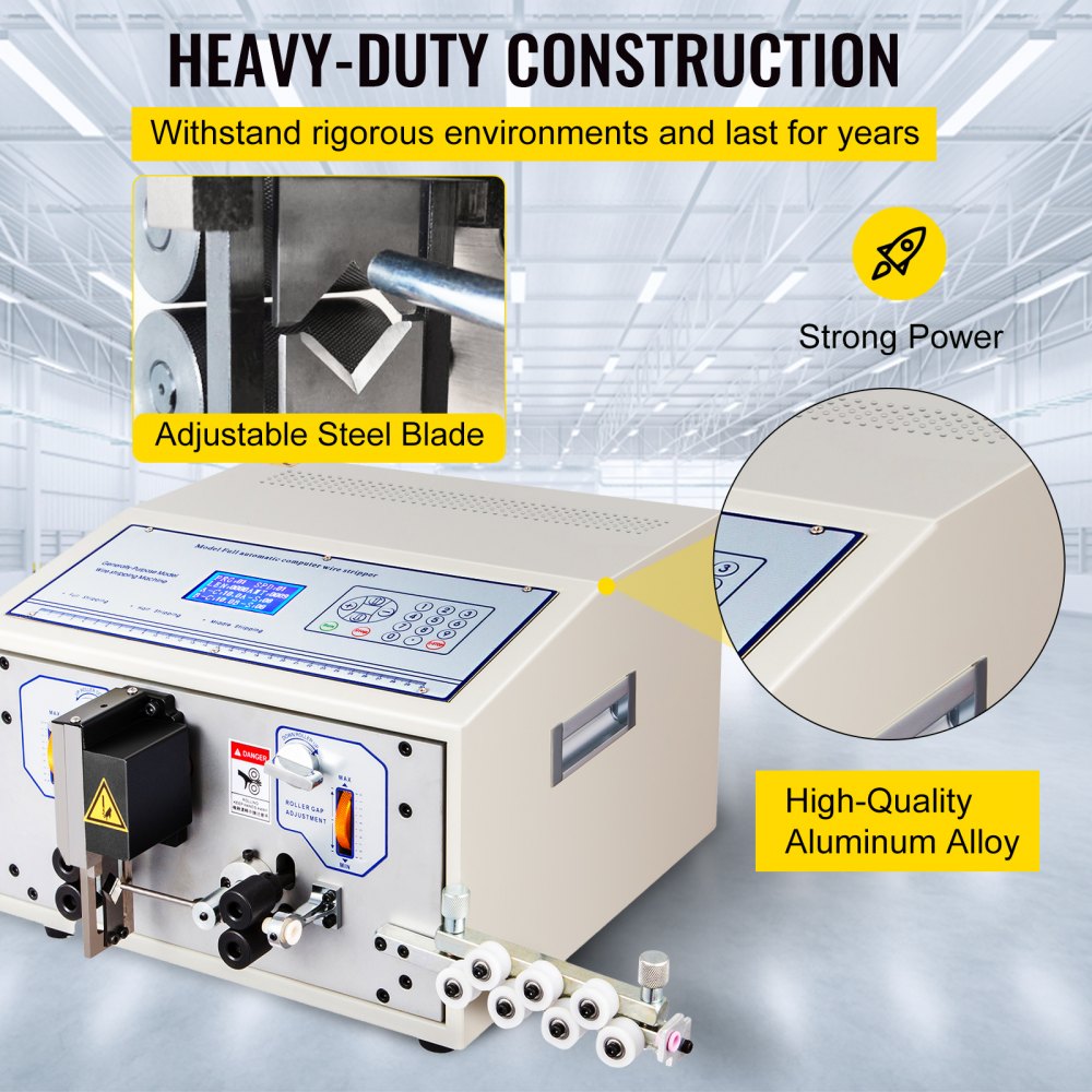 SWT508-SD Computer Wire Cutting Stripping Peeling Machine 0.1-4.5mm² Automatic Wire Cutter Stripper 1-9999 mm Cutting Length Wire Stripping Machine