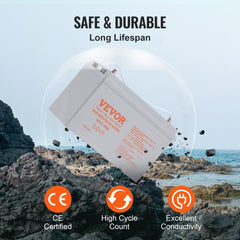 Deep Cycle Battery, 12V 100 AH, AGM Marine Rechargeable Battery, High Self-Discharge Rate 800A Current, for RV Solar Marine Off-Grid Applications UPS Backup Power System, Tested to UL Standards