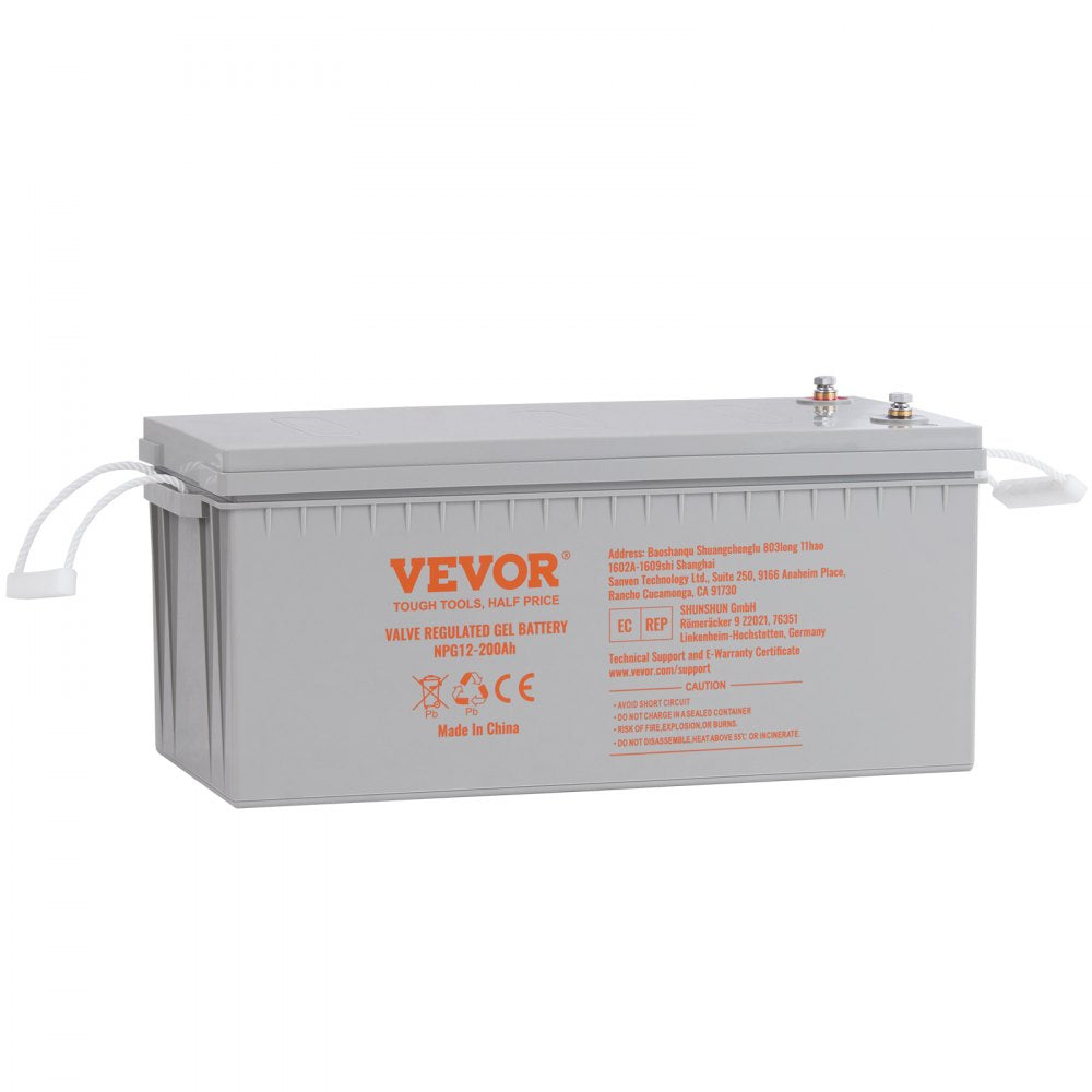 Deep Cycle Battery, 12V 200 AH, AGM Marine Rechargeable Battery, High Self-Discharge Rate 1400A Current, for RV Solar Marine Off-Grid Applications UPS Backup Power System, Tested to UL Standards