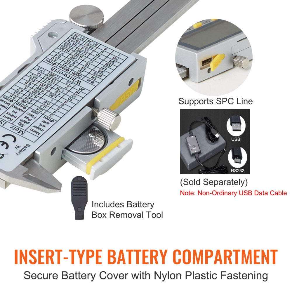 Digital Caliper, Calipers Measuring Tool 0-6", Electronic Micrometer Caliper with Large LCD Screen, IP54 Waterproof & 4 Measurement Modes, Inch and Millimeter Conversion, Two Batteries Included