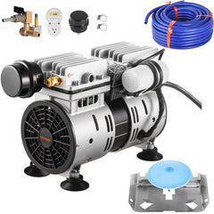 Pond Aerator, 550W Power 5.2CFM for Up to 1 Acre 50` Lake Includes 3/4 HP 100` Weighted Tubing & Diffuser, Air Compressor for Deep Water Oxygen Circulation, 1 Diffuser, Black