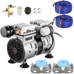 Pond Aerator, 550W Power, 5.2CFM for Up to 3 Acre 50` Lake, Pond Aeration Kit Includes 3/4 HP Compressor & 2 100` Weighted Tubings & 2 Diffusers