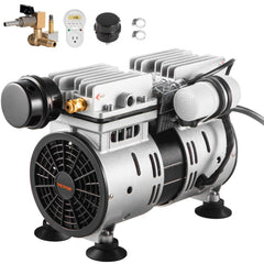 Aerator, 550W Power 5.2CFM for Up to 3 Acre 50` Includes 3/4 HP Compressor & Timer & Valves, Air Compressor for Deep Water Oxygen Circulation, for Pond, Lake, No Diffuser, Black