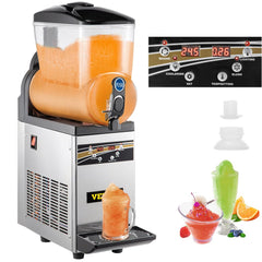 Commercial Margarita Machine, 1Tank 15L Commercial Slushy Machine, Stainless Steel Smoothie Frozen Drink Maker, 500W 110V for Supermarkets Cafes Restaurants Bars Home Use
