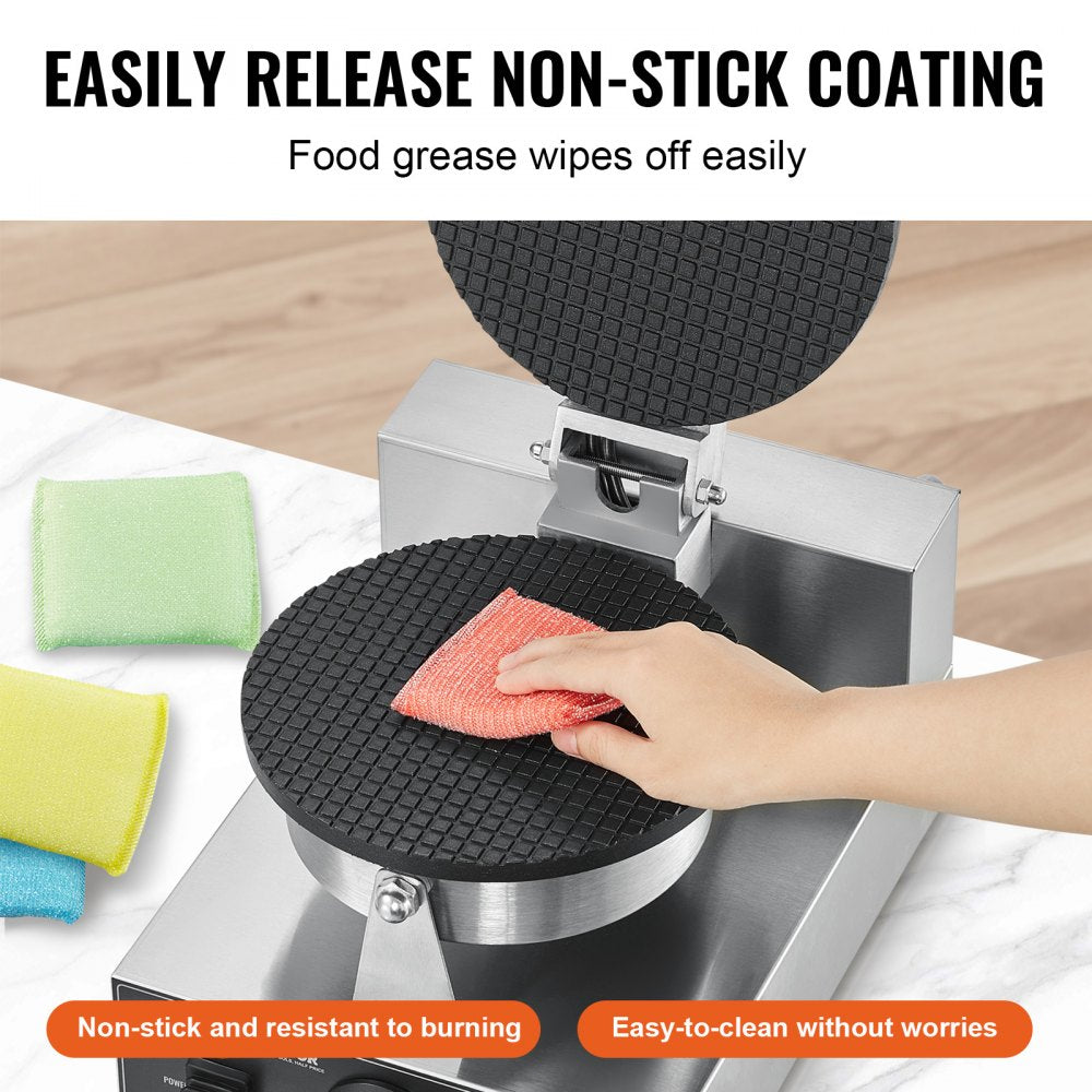 Electric Ice Cream Cone Maker Commercial Waffle Cone Egg Roll 1230W
