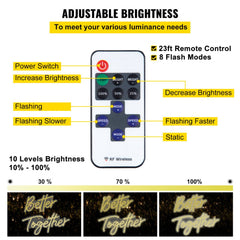 Better Together Neon Sign, 13" x 7" +18" x 8" Warm White LED lights Sign, Adjustable Brightness with Remote Control, Used for Home, Party, Wedding, and Bar Decoration (Power Adapter Included)