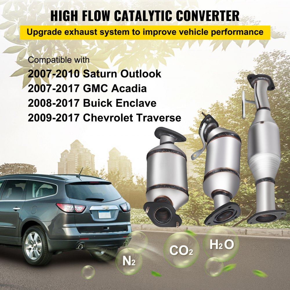 Traverse 09-17 Catalytic converter 3.6L V6 for GMC Acadia 07-17 for GMC Acadia 07-17 for Saturn Outlook 07-10 Complete Set 1