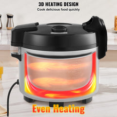 Commercial Rice Cooker 60-Cup Non-Stick Pot 13L 12H Keep Warm Restaurant
